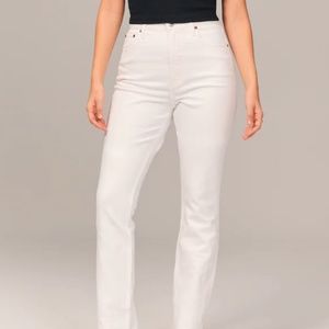 Abercrombie Curve Love Ultra High Rise 90s Slim Straight Jean, white, 29L